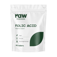 RAW POWDERS FOLIO RŪGŠTIS 400 mcg, 90 tablečių RAW POWDERS FOLIO RŪGŠTIS 400 mcg, 90 tablečių