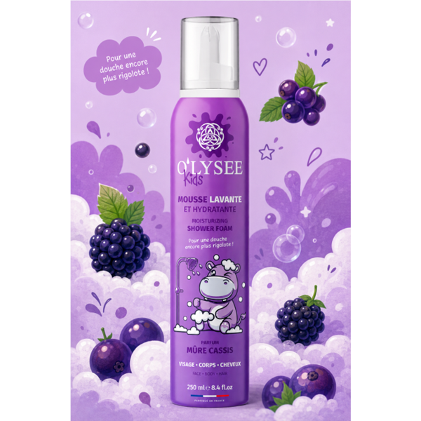 O'LYSEE vaikiškos prausiamosios putos BLACKBERRY AND BLACKCURRANT, nuo 3 m., 250 ml O'LYSEE vaikiškos prausiamosios putos BLACKBERRY AND BLACKCURRANT, nuo 3 m., 250 ml