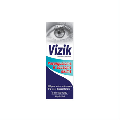 VIZIK, akių lašai sausoms ir pavargusioms akims, 10 ml paveikslėlis